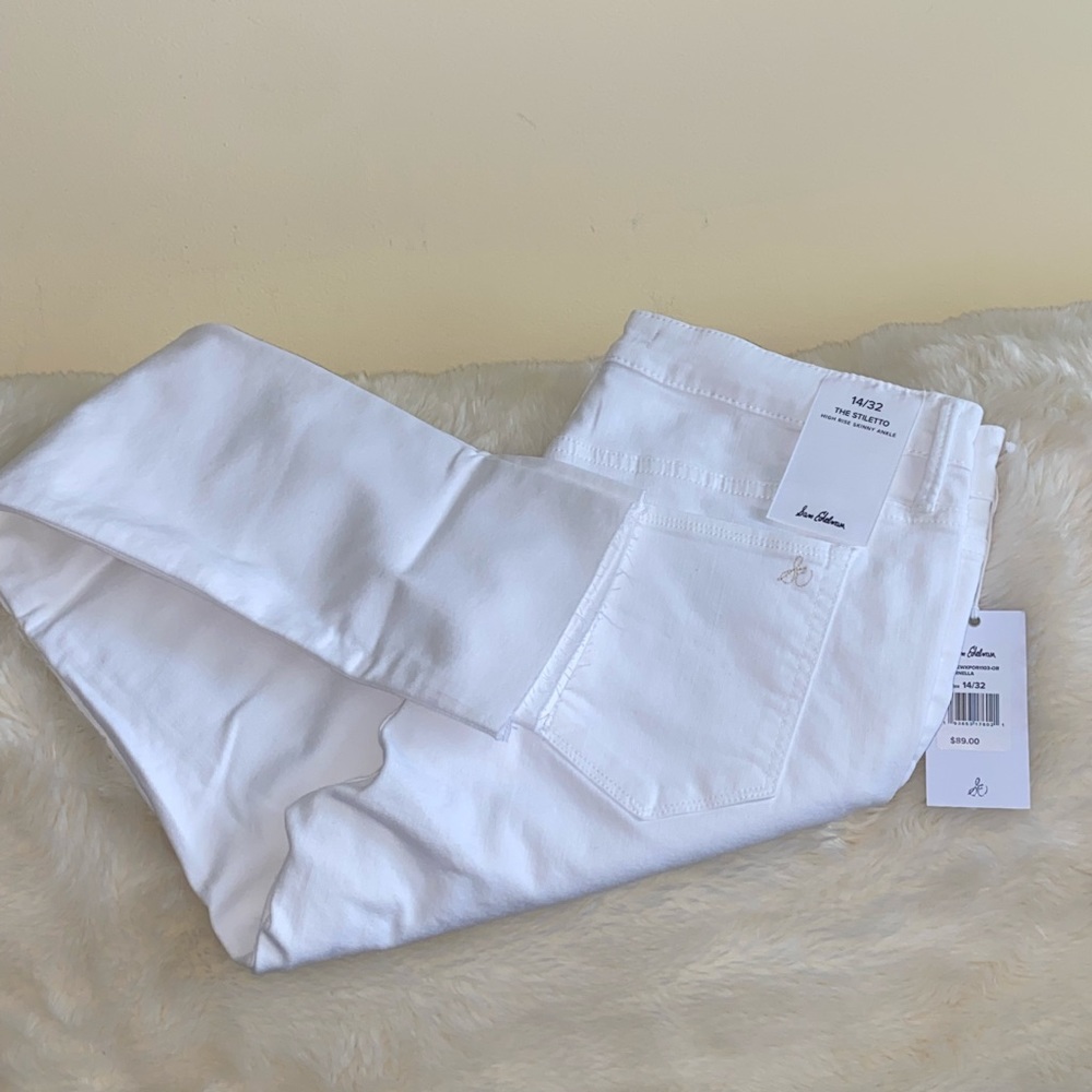 Sam Edelman White Stiletto Ankle Jean Size 32/14 White - Picture 2 of 7
